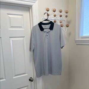 Nike Golf Performance Short Sleeve Polo Shirt Horizontal Striped Black White XL